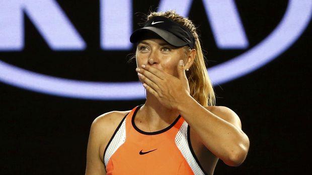 Sharapova tetap gembira kendati hanya mampu mencapai babak 16 besar di AS Terbuka 2017.
