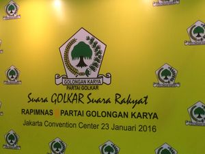 Tulisan Urutan Rapimnas Golkar Kubu Ical Ditutupi, Mengapa?
