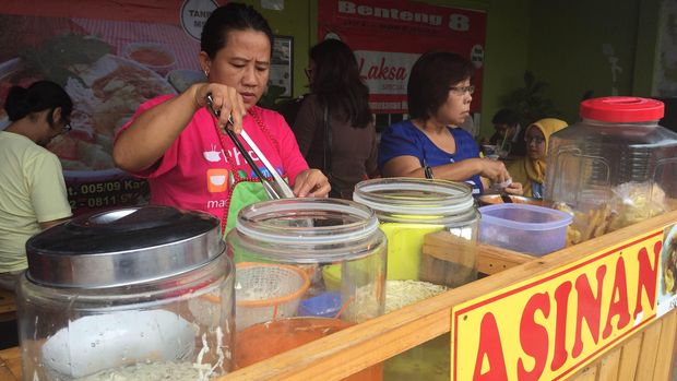 kreasi kuliner laksa dan asinan dari laksa sari, Tangerang. (Christina -andhika setyanti/cnnindonesia)