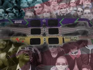 Kacamata Gerhana Raksasa di Bangka, Bisa Dipakai 45 Orang Sekaligus