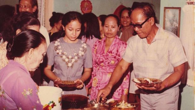 Pramoedya Ananta Toer setelah kembali dari Pulau Buru.