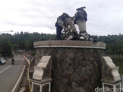 Patung Arjuna di Purwakarta Dibakar Orang Tak Dikenal