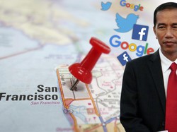 Jokowi Menuju Markas Facebook, Google, dan Twitter