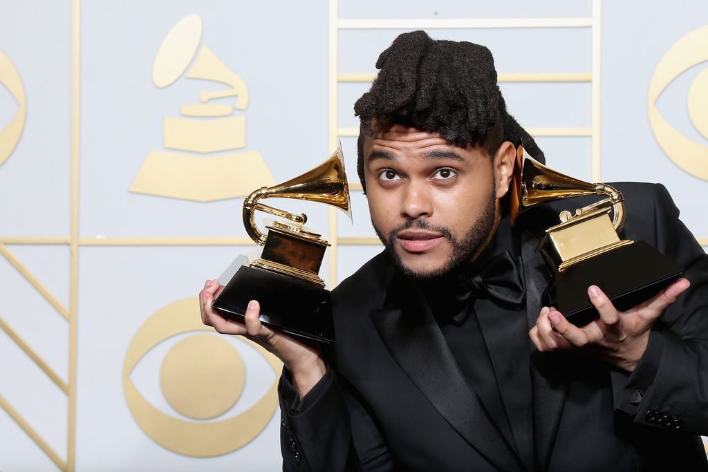 LOS ANGELES, CA - FEBRUARY 15:  Musician The Weeknd, winner of the awards for Best R&B Performance for 