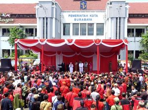 Pidato Kemenangan Risma Kembali Pimpin Surabaya