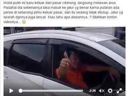 Ramai di Facebook, Mobil Putih di Cibinong ini Melawan Arus dan Pemiliknya Merasa Benar