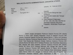 Isi SP1: Warga Kalijodo Diberi Waktu 7x24 Jam Mengosongkan Bangunan