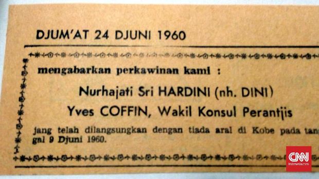 Kabar perkawinan Nh Dini.