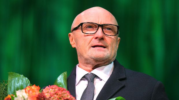 STUTTGART, GERMANY - NOVEMBER 21:  Phil Collins is seen on the stage after the Stuttgart Premiere of the musical 'Tarzan'  at Stage Apollo Theater on November 21, 2013 in Stuttgart, Germany.  (Photo by Thomas Niedermueller/Getty Images)