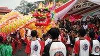 Penampakan Naga Sepanjang 50 Meter di Cap Go Meh Bogor