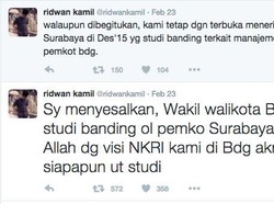 Berkicau Soal Wakilnya yang Ditolak Pemkot Surabaya, Ridwan Kamil: ini Bukan Lebay