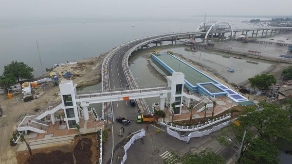 Penampakan Jembatan Kenjeran dari Atas