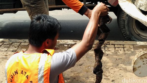 Bungkus Kabel di Gorong-gorong Patung Kuda Dibersihkan