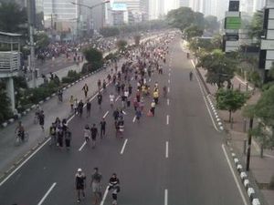 CFD Mulai Ramai Warga yang Berolahraga, Polisi Bersiaga