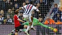 Pada pertandingan di The Hawthrons yang berakhir Senin (7/3/2016) dinihari WIB, gol kemenangan West Brom dilahirkan oleh Salomon Rondon di babak kedua. Reuters/Darren Staples.