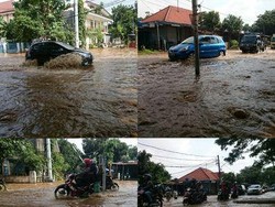 Banjir Masih Rendam Bukit Duri, Termasuk Jalan Depan SMA 8