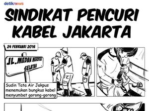 Aksi Sindikat Pencuri Gasak Kabel di Gorong-gorong Ring 1