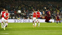 Gol Luis Suarez pada menit ke-65 membawa Barca kembali memimpin. Carl Recine/Reuters/detikFoto.