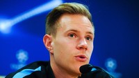 Marc-Andre ter Stegen menepis penalti Messi saat Jerman kalah 1-3 dari Argentina di laga uji coba pada 2012. (Foto: Getty Images/David Ramos)