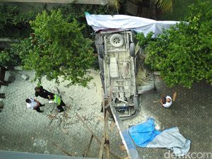 Menabrak di Kecepatan 80 Km/jam, Mobil Seperti Jatuh dari Lantai 8