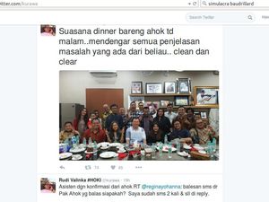 Ahok Makan Malam Bareng Seleb Tweet, Apa Saja yang Dibicarakan? Ahok Makan Malam Bareng Seleb Tweet, Apa Saja yang Dibicarakan?
