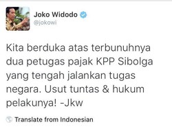 Jokowi Minta Polisi Usut Tuntas dan Hukum Pembunuh 2 Petugas Pajak
