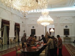 Pimpinan MPR Bertemu Presiden Jokowi Bahas GBHN