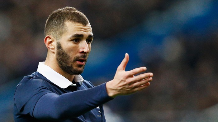 PARIS, FRANCE - MARCH 26:  Karim Benzema of France action during the International Friendly match between France and Brazil at the Stade de France on March 26, 2015 in Paris, France.  (Photo by Dean Mouhtaropoulos/Getty Images)