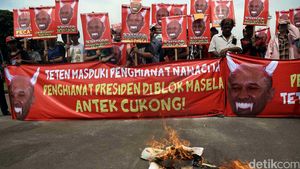 Aksi Demo Teten Masduki di Depan Istana