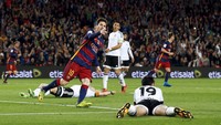 31 gol dicetak Messi ke gawang Valencia. Foto: Getty Images.  
