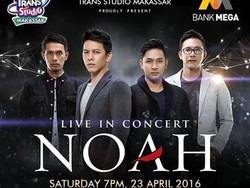 Asyik, Sabtu Besok Ada Noah di Trans Studio Makassar