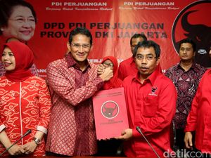 Sandiaga Uno Daftar Cagub di PDIP