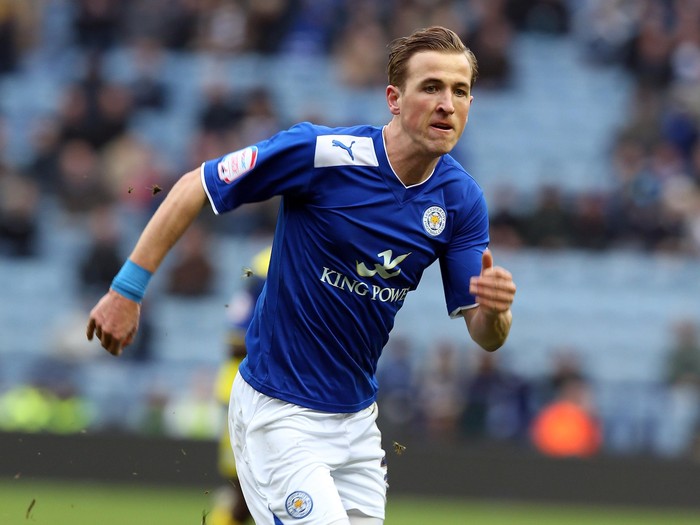 LEICESTER, ENGLAND - MARCH 09:  Harry Kane of Leicester during the npower Championship match between Leicester City and Sheffield Wednesday at The King Power Stadium on March 9, 2013 in Leicester, England.  (Photo by Ross Kinnaird/Getty Images)