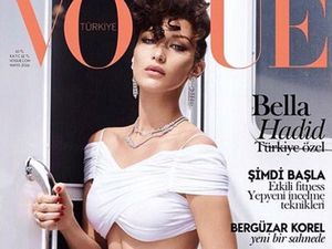 Bella Hadid Tampil Ala Tahun 80-an di Cover Vogue Pertamanya