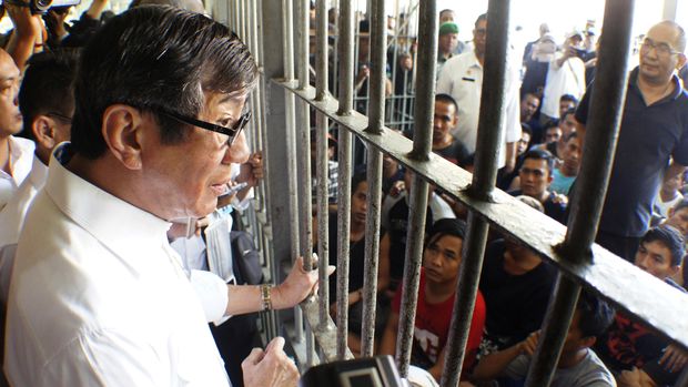 Menteri Hukum dan HAM Yasonna Laoly saat memantau Lapas Klas II A Banceuy Bandung, Jawa Barat, beberapa waktu lalu.