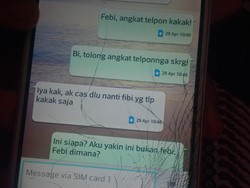 Begini Isi SMS Mencurigakan Orang yang Mengaku Feby kepada Ibu dan Sepupu