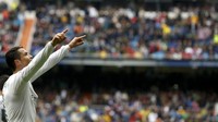 Cristiano Ronaldo merayakan gol. Dalam pertandingan ini, Ronaldo dua kali membobol gawang lawan. Gol itu dicetaknya di menit ke-26 dan 59. Paul Hanna/Reuters/detikFoto.
