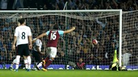 Michail Antonio membobol gawang Manchester United di menit ke-76. Eddie Keogh/Reuters/detikFoto.
