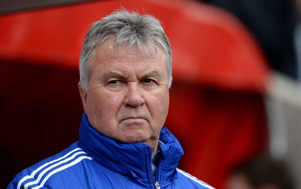 SUNDERLAND, ENGLAND - MAY 07: Guus Hiddink interim manager of Chelsea looks on prior to the Barclays Premier League match between Sunderland and Chelsea at the Stadium of Light on May 7, 2016 in Sunderland, United Kingdom.
