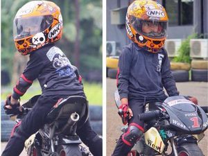 Denny Cagur Ajarkan Anak Balap Motor