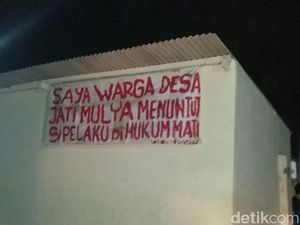Geram Pembunuhan Sadis Eno, Warga Pasang Spanduk Tuntut Pelaku Dihukum Mati