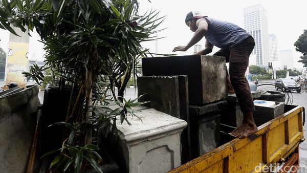 Pedagang Tanaman Hias di GBK Evakuasi Dagangan