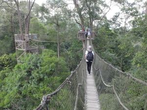 Potret Jembatan yang Menegangkan di Kutai Kartanegara