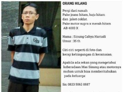 Penderita Schizophrenia Hilang dari Rumahnya di Yogyakarta