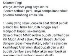 Bupati Jember Curhat di Facebook Tanggapi Demo Tolak Izin Tambang Diwarnai Adu Pukul