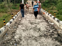 Jembatan Gantung Bojong Apus di Lebak Diperbaiki, Ini Penampakannya