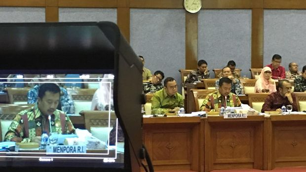 Kemenpora menyampaikan usulan pagu anggaran (sementara) RAPBN 2018 sebesar Rp5,037 triliun.