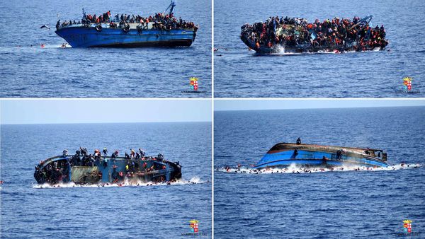 Detik-detik Terbaliknya Kapal Imigran di Laut Mediterania