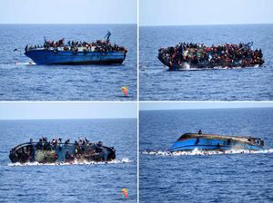 Detik-detik Terbaliknya Kapal Imigran di Laut Mediterania