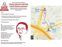 Ini Poster Awal Acara 2 Pendiri Teman Ahok di Singapura, Ada Pengumpulan KTP